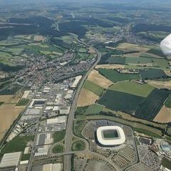 Flugwegposition um 12:48:20: Aufgenommen in der Nähe von Rhein-Neckar-Kreis, Deutschland in 1080 Meter